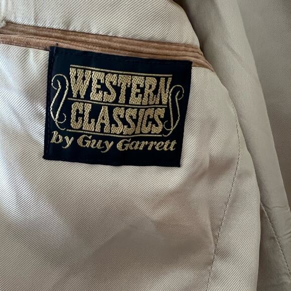 Western Classic Guy Garret Corduroy Blazer Jacket 42R Beige Elbow Pads - Picture 10 of 12